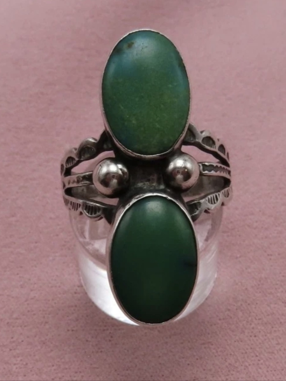Vintage Sterling Silver Southwestern Turquoise Ring Size 6.5